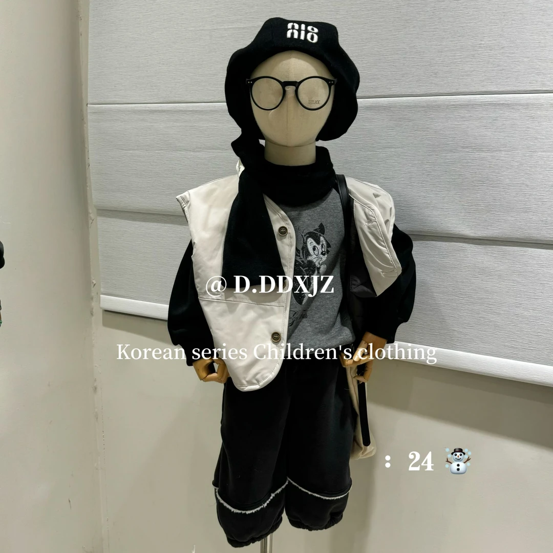 【冬款首播】滚滚家原创品牌儿童 韩版纯色休闲夹棉马甲 85036