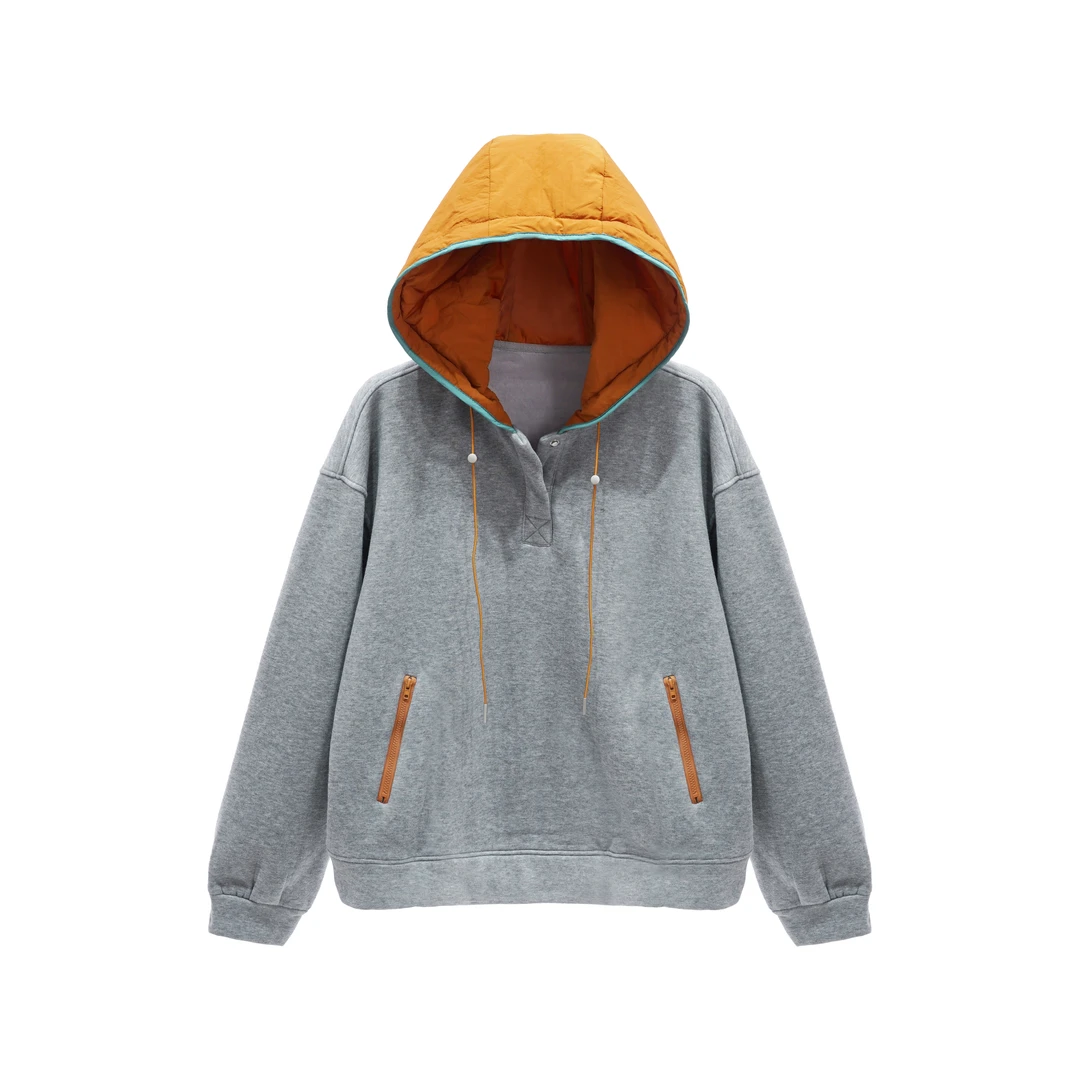 秋季新款设计感显瘦气质时尚连帽针织套头上衣F593818