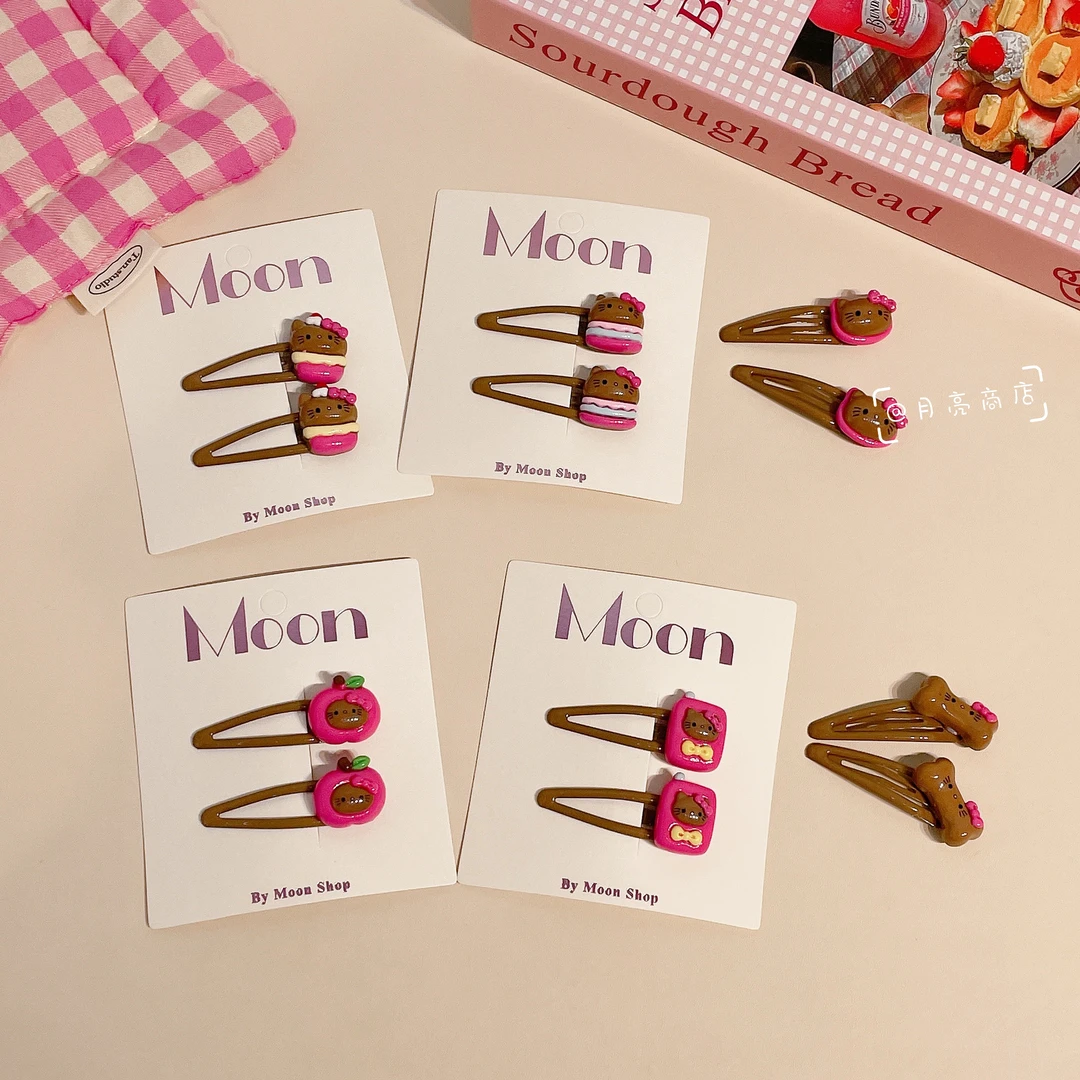 XS-0128卡通黑皮小猫BB夹发夹可爱夹子少女刘海夹百搭学生头饰