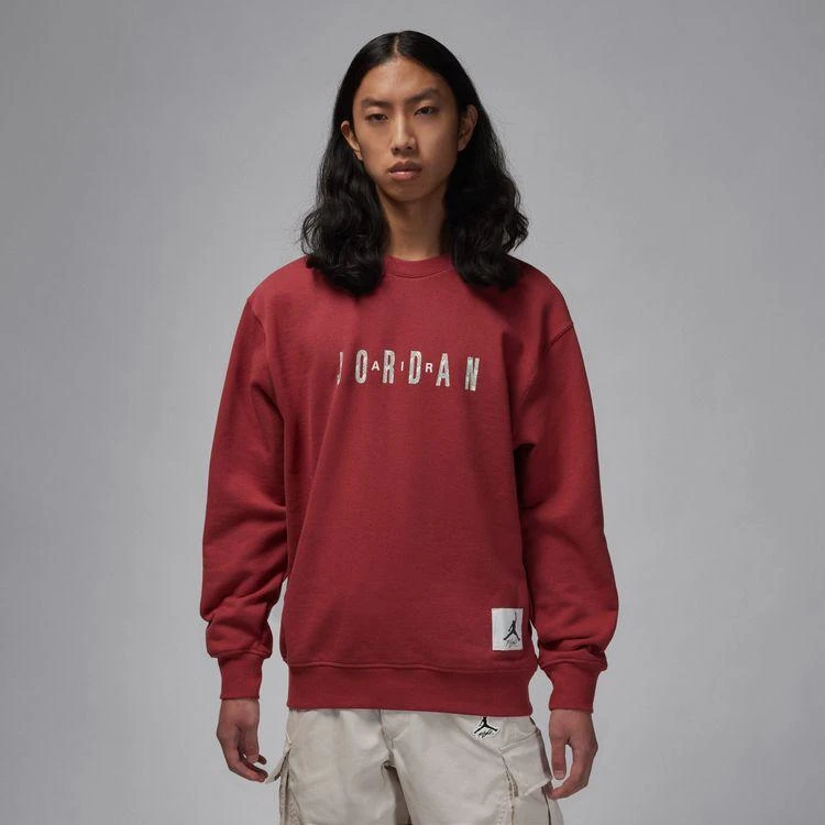 Nike/耐克AIRJORDANCNY男款国潮运动百搭印花卫衣纯色圆领情侣
