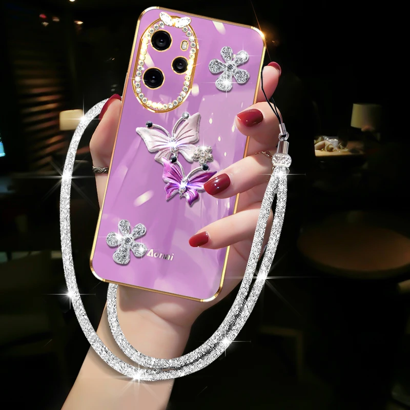 荣耀100Pro手机壳时尚女款防摔个性挂绳MAA-AN10保护套5G版轻奢软