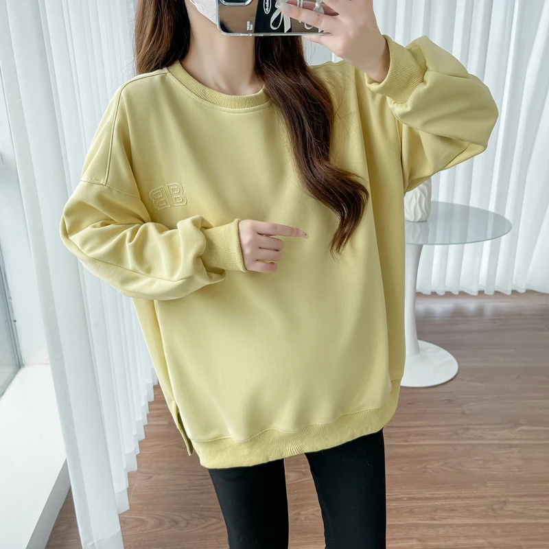 孕妇秋冬款时尚百搭孕妇卫衣遮肚不显怀洋气孕妇上衣外穿显瘦