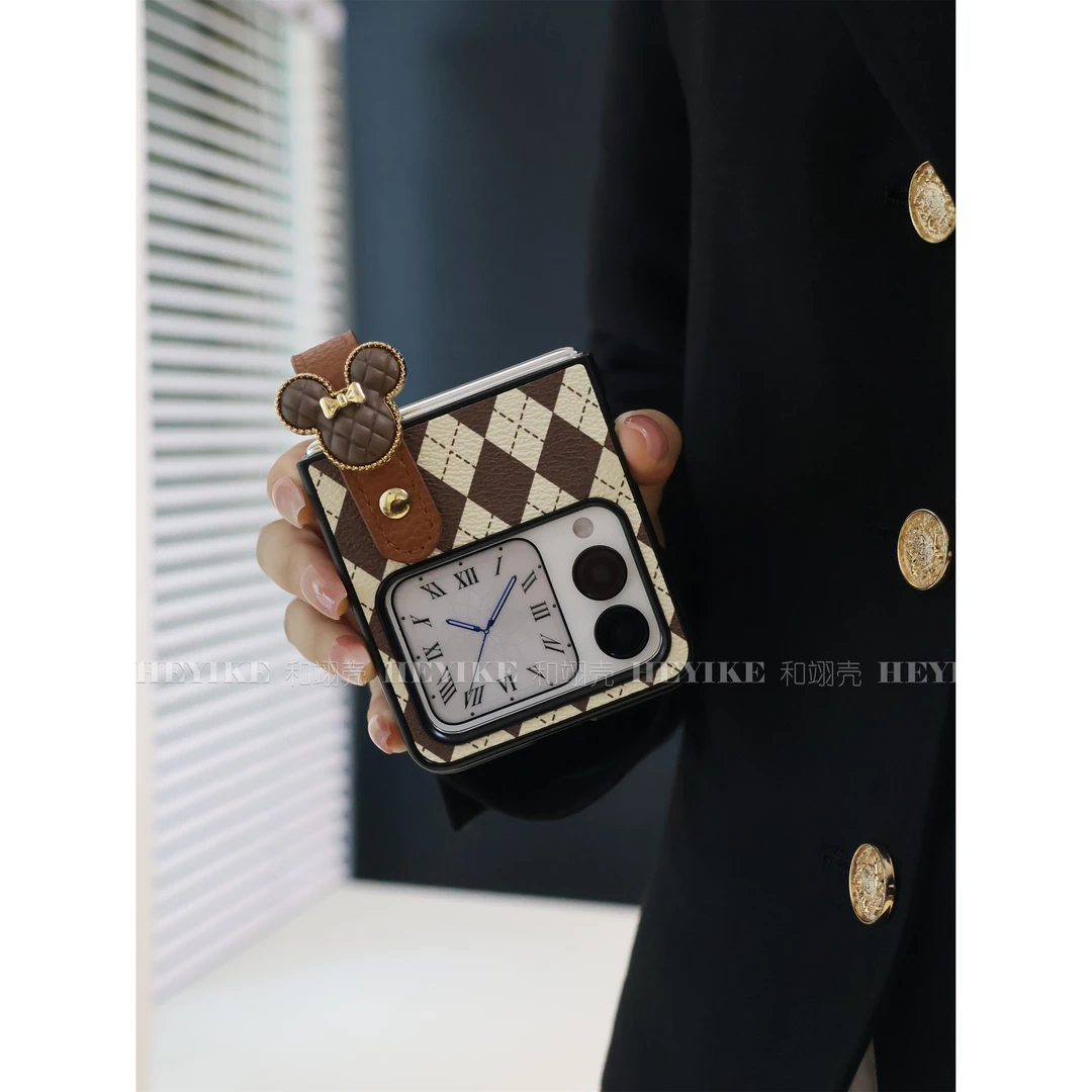 新款腕带适用华为novaflip手机壳潮牌菱格米奇pocket2防摔保护套