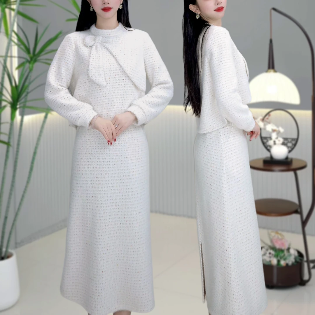 【半身裙+上衣】A686图片色套装优雅气质时尚减龄显瘦秋冬设计感