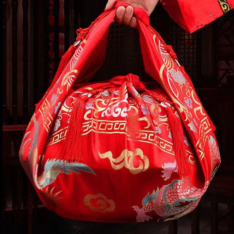 结婚红包袱女方新娘陪嫁家装红色婚庆包裹布包袱皮