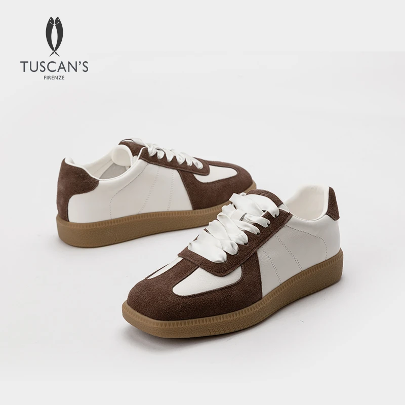 TUSCAN'S新款时尚潮流百搭休闲拼色系带女士低帮平底休闲鞋