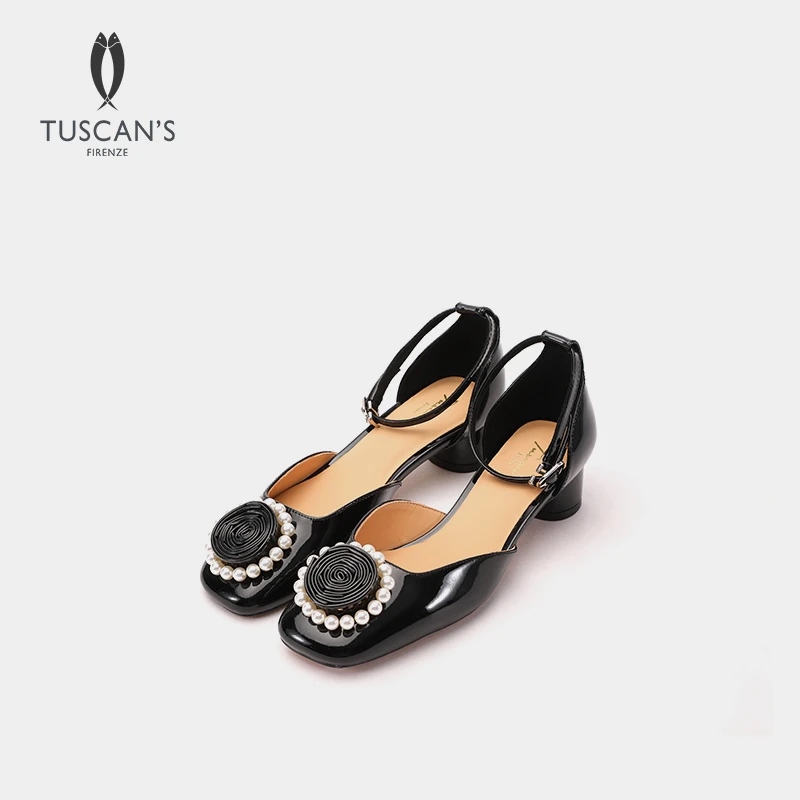 TUSCAN'S2024新款经典中空款跟鞋高级感百搭玫瑰花女鞋TS时代双鱼