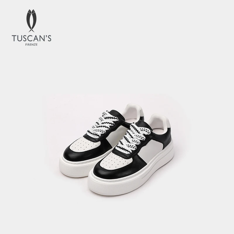 TUSCAN'S时尚简约厚底板鞋春夏季运动百搭低帮系带女鞋TS时代双鱼
