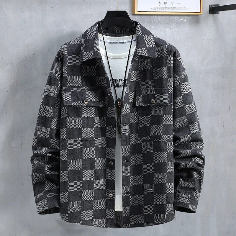 加肥加大牛仔外套男春秋季工装休闲宽松褂子衣胖子特大码翻领夹克