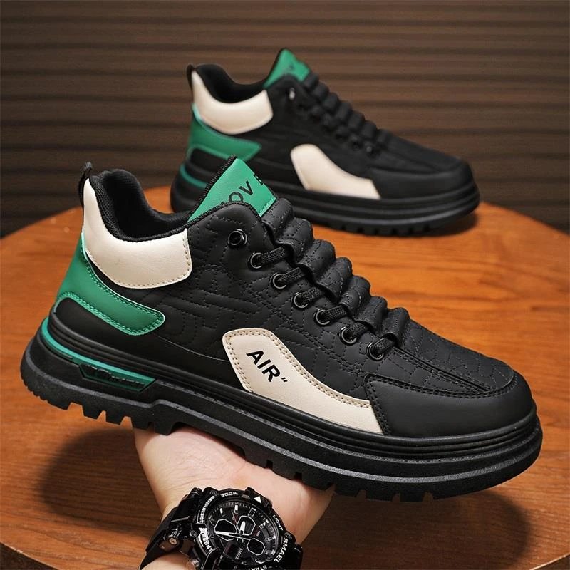 男鞋秋季2025新款百搭休闲一脚蹬运动鞋男士防滑厚底低帮马丁潮靴