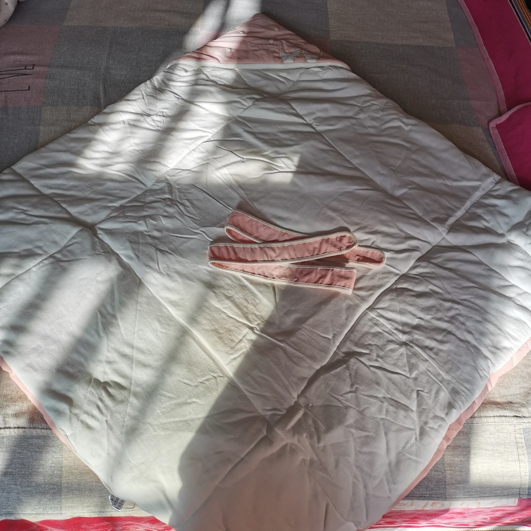 防风婴幼儿小鹿小包被粉色冬被保暖舒适可洗超柔冬季被