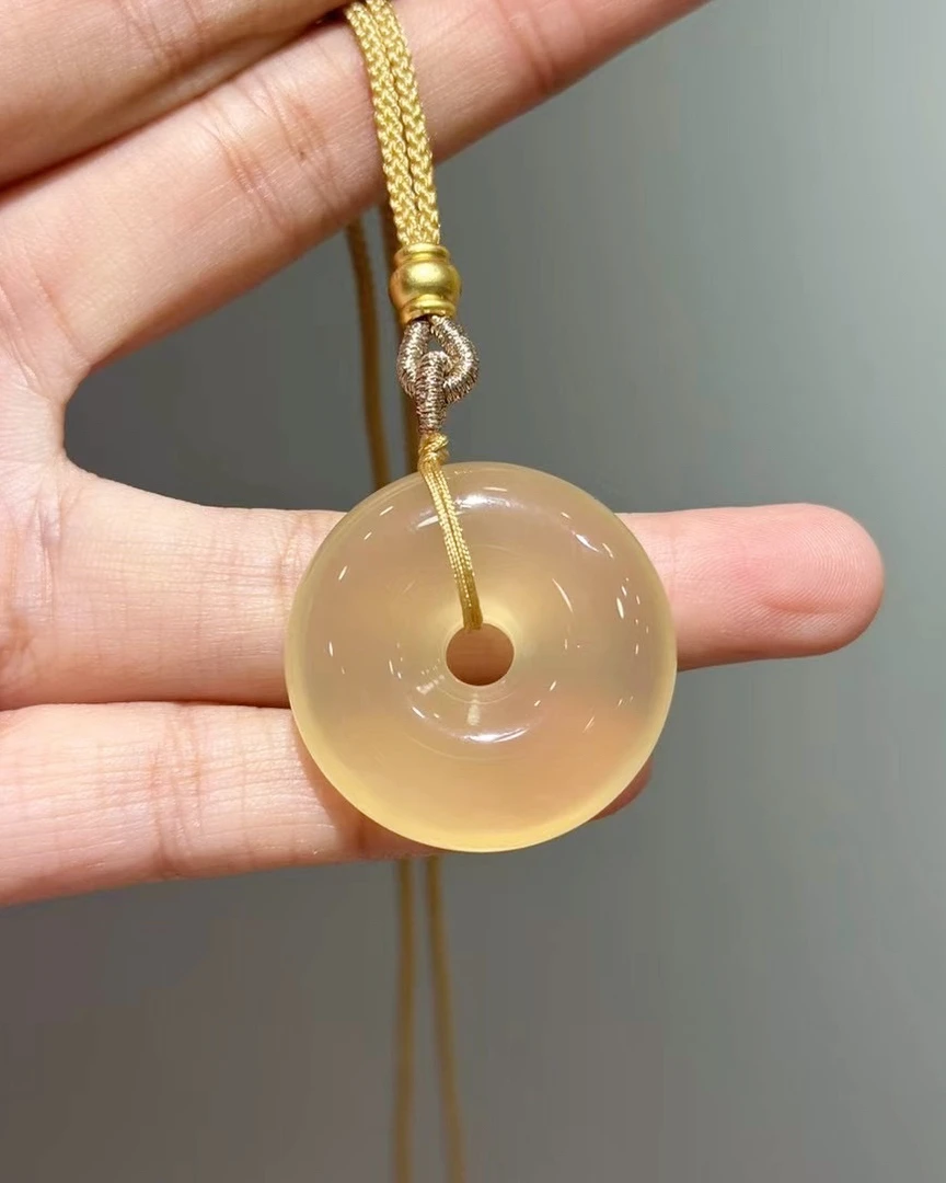 玛瑙平安扣 香槟金 白月光（多样款拍一发一）