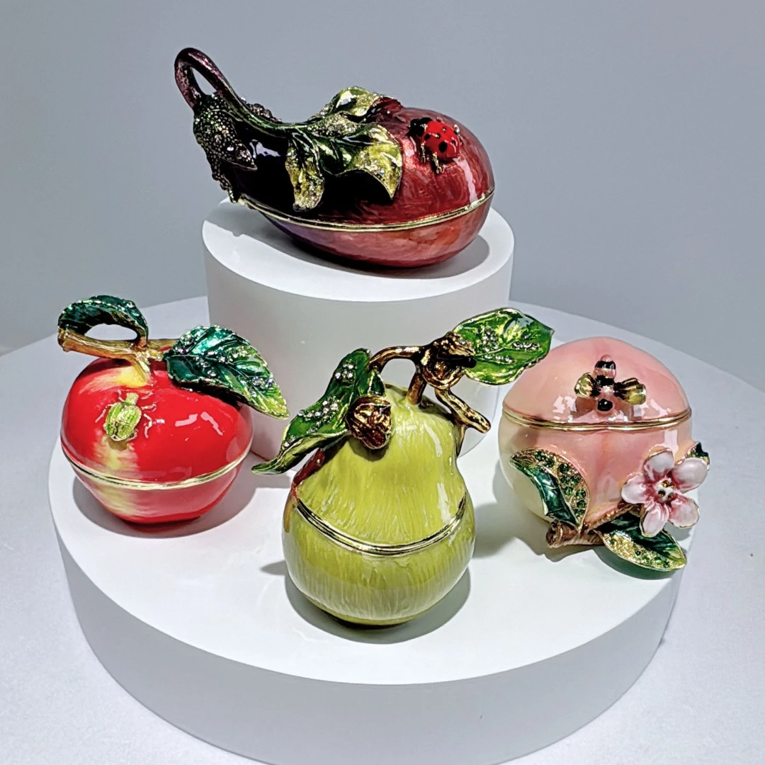 【1号】珐琅彩首饰盒收纳盒首饰盒轻奢