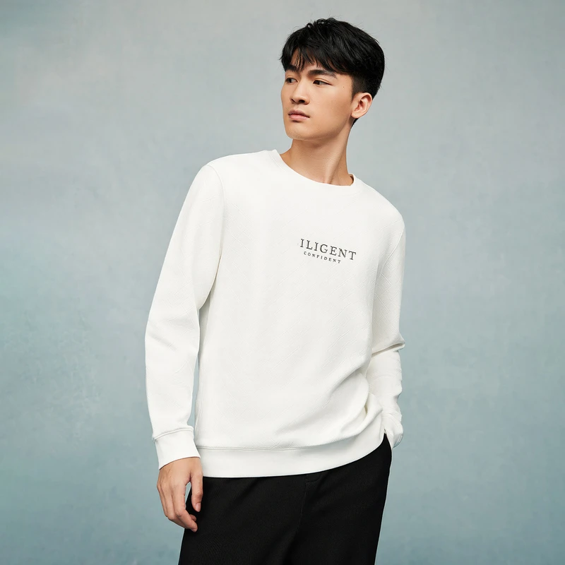 3Y023时尚休闲长袖卫衣2024秋冬新款圆领高周波上衣男柔软