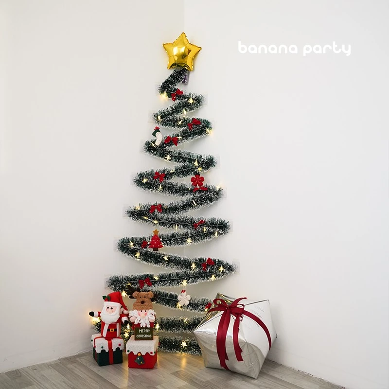 圣诞节氛围感DIY毛条简约圣诞树商场酒店橱窗庆典派对布置道具