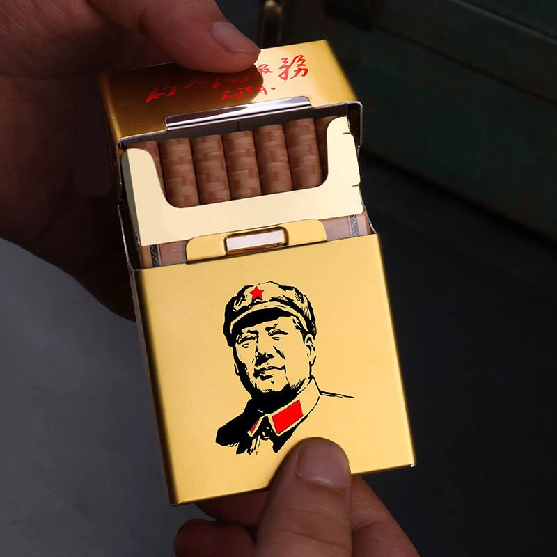 创意粗支烟盒男士翻盖金属烟盒抗压防潮磁铁吸合铝合金装烟的盒子