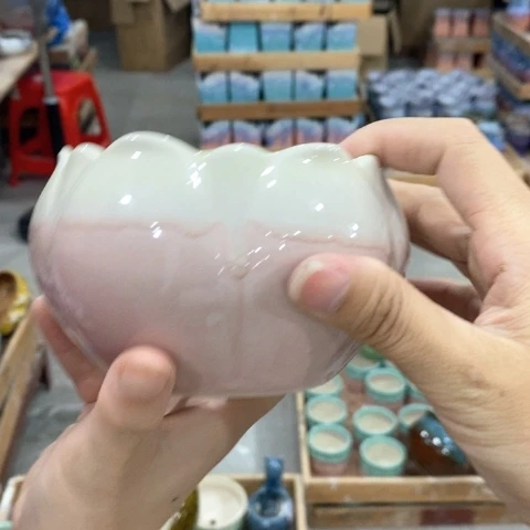 陶瓷20CM以下粉色莲花