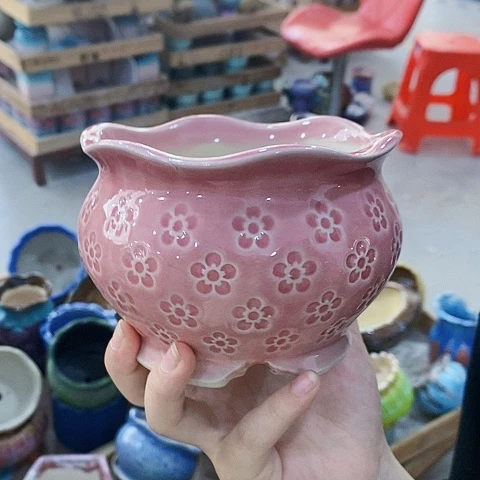 陶瓷20CM以下印章粉花