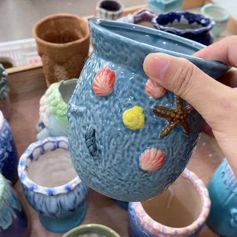 陶瓷20CM以下海洋之星高盆