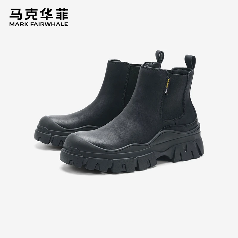 马克华菲马丁靴男款秋季男靴2025新款切尔西靴男士英伦风工装靴子