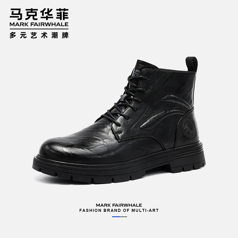 MARK FAIRWHALE/马克华菲2024秋季新款马丁靴英伦风男靴时尚男鞋