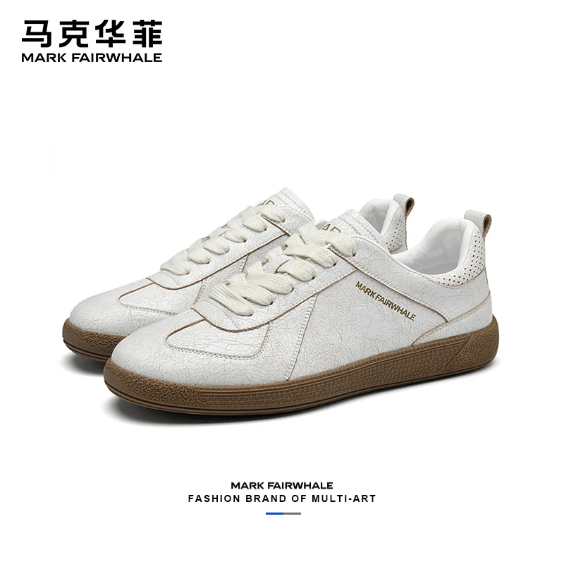 马克华菲德训鞋男款2024夏季新款男士运动休闲鞋厚底百搭透气板鞋