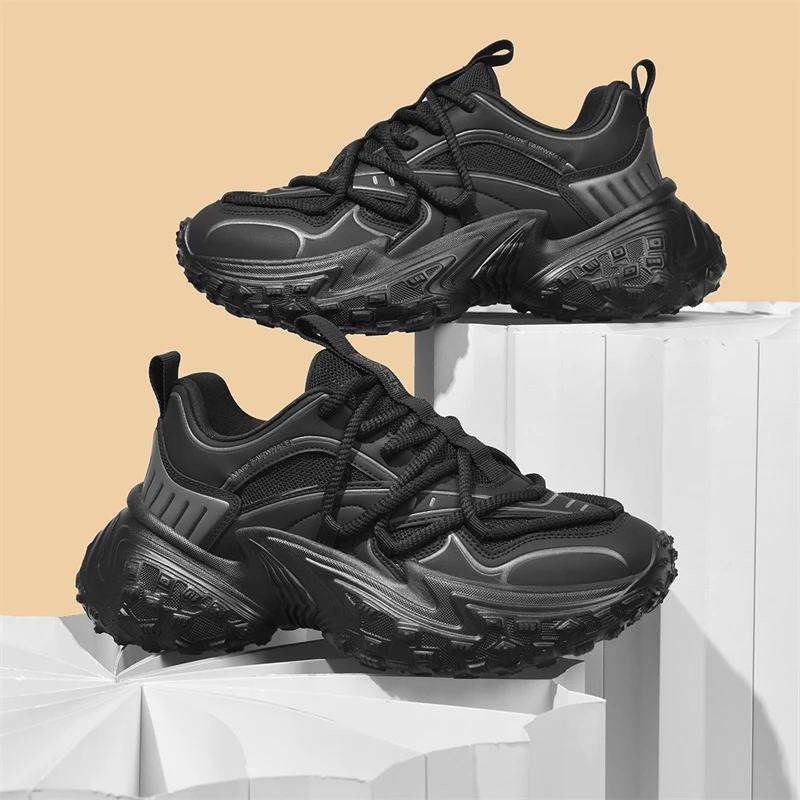 马克华菲男鞋2025春夏男士黑色潮流老爹鞋鞋子男款增高潮流轮胎鞋