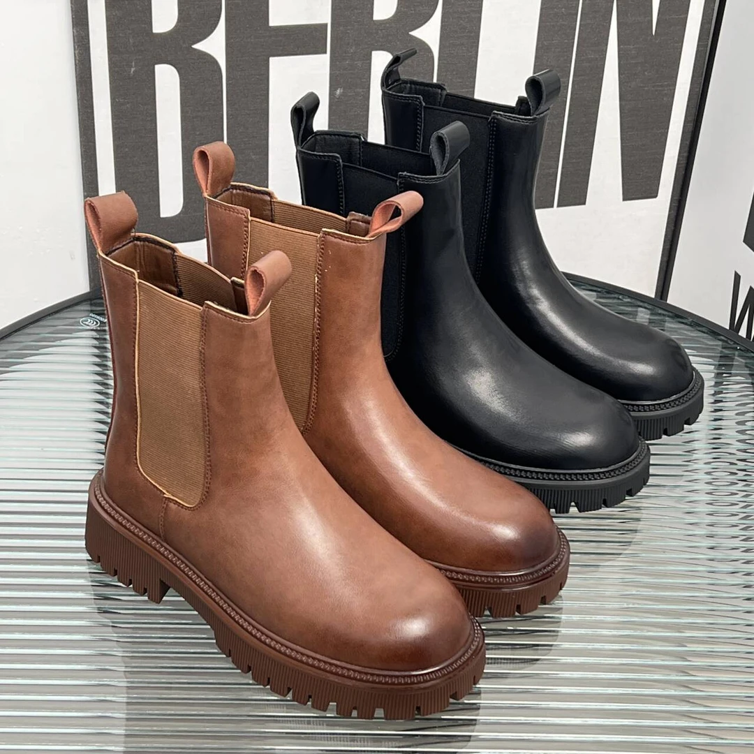 35码-40码女鞋品牌时尚百搭女鞋厚底马丁靴 (Q)  2136