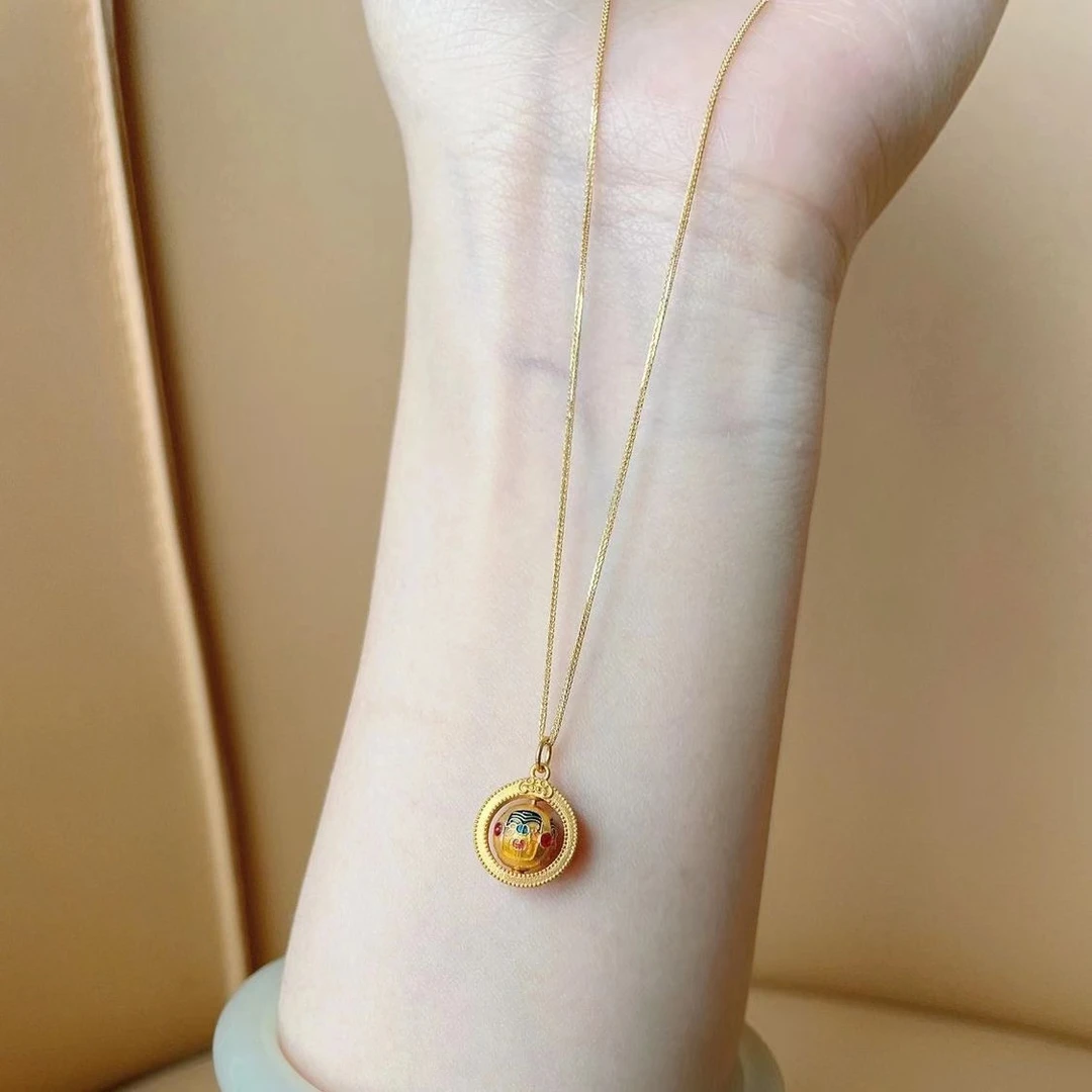 铜合金项链 转运珠吊坠项链时尚气质百搭通勤款