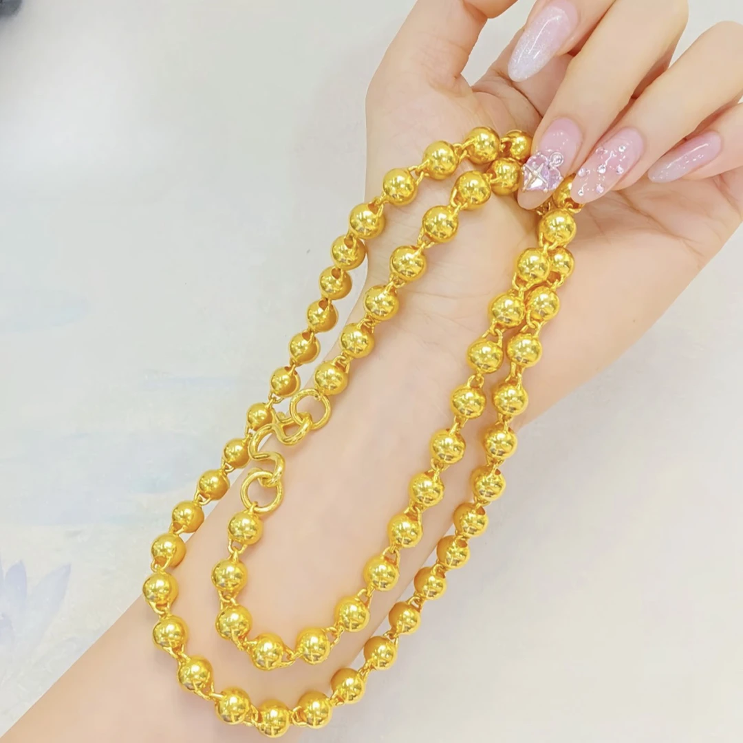 铜合金项链 经典圆珠实心圆珠项链女士时尚百搭