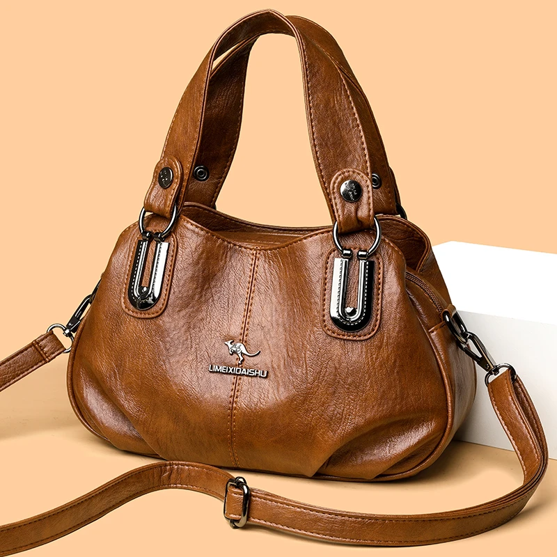 正品休闲软皮女包时尚手提包斜挎包女包包女士2024新款小包单肩包