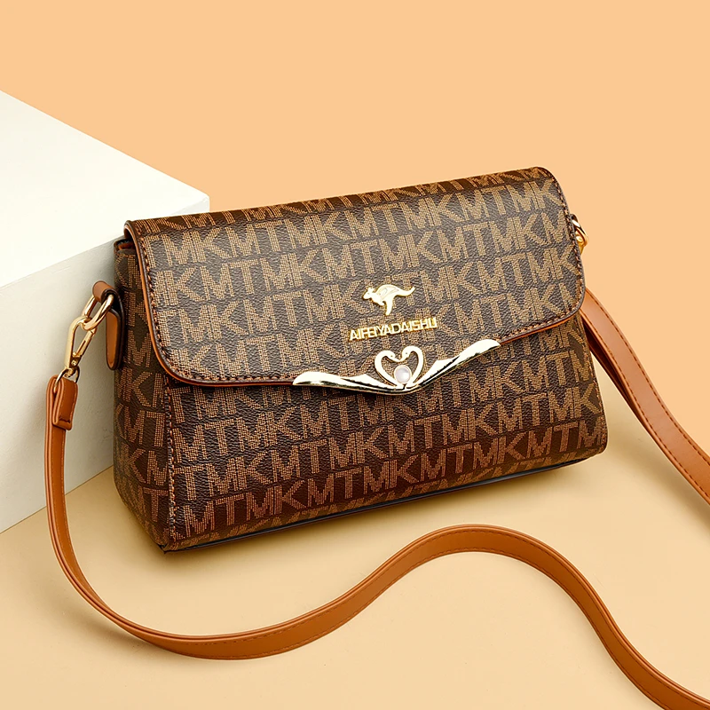 单肩小包女2023新款时尚妈妈婆婆斜跨包中年软皮百搭包潮ＰＶＣ