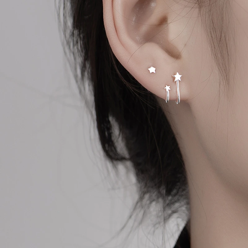 925银耳饰 新款潮饰品女高级感五角星星小众设计感特别精致耳环