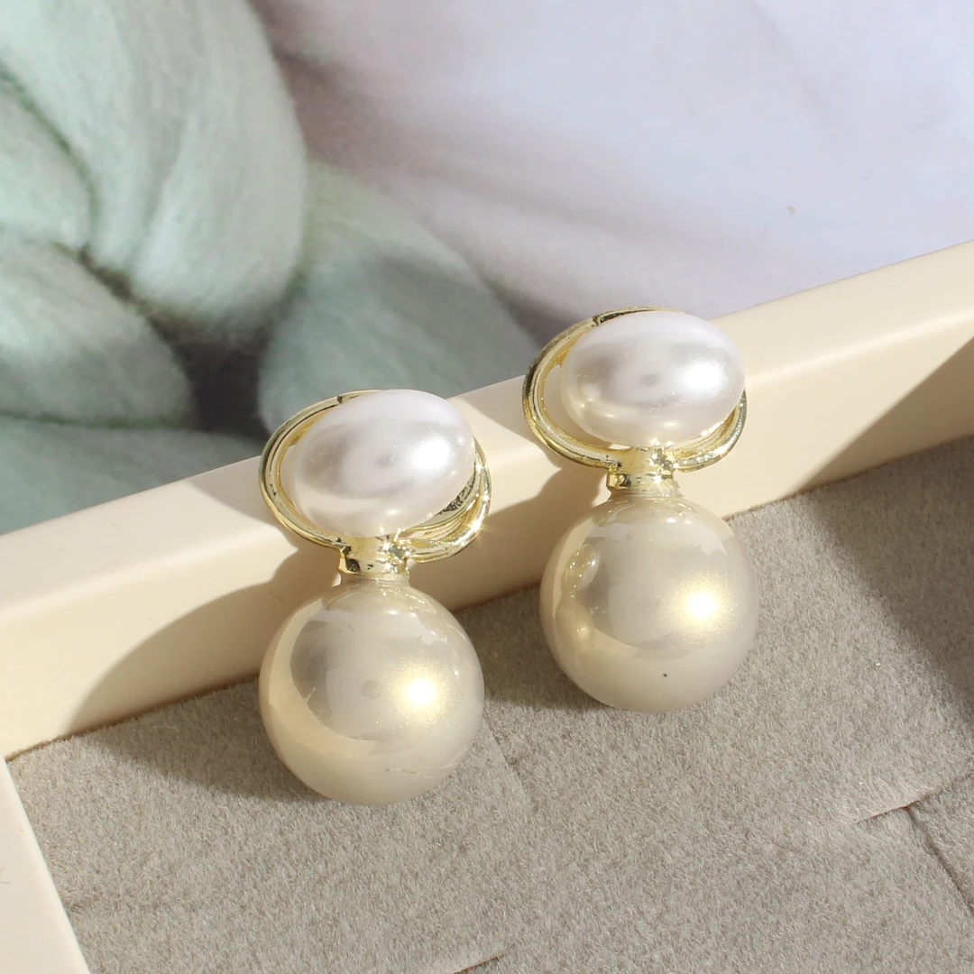 铜合金耳饰 复古赫本风温柔耳钉耳环气质轻奢新耳饰环女N0793