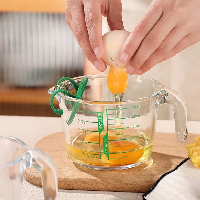 微波炉烤箱加热刻杯玻璃烘焙量杯早餐杯牛奶杯厨房家用刻度杯