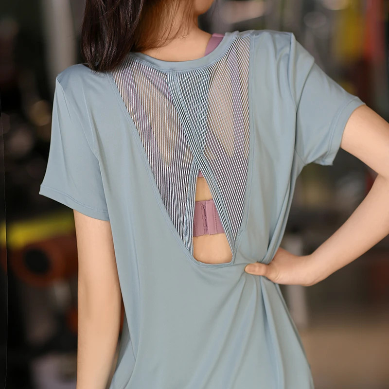 宽松码运动上衣女胖mm罩衫速干T恤瑜伽服短袖夏薄款瑜伽服宽松