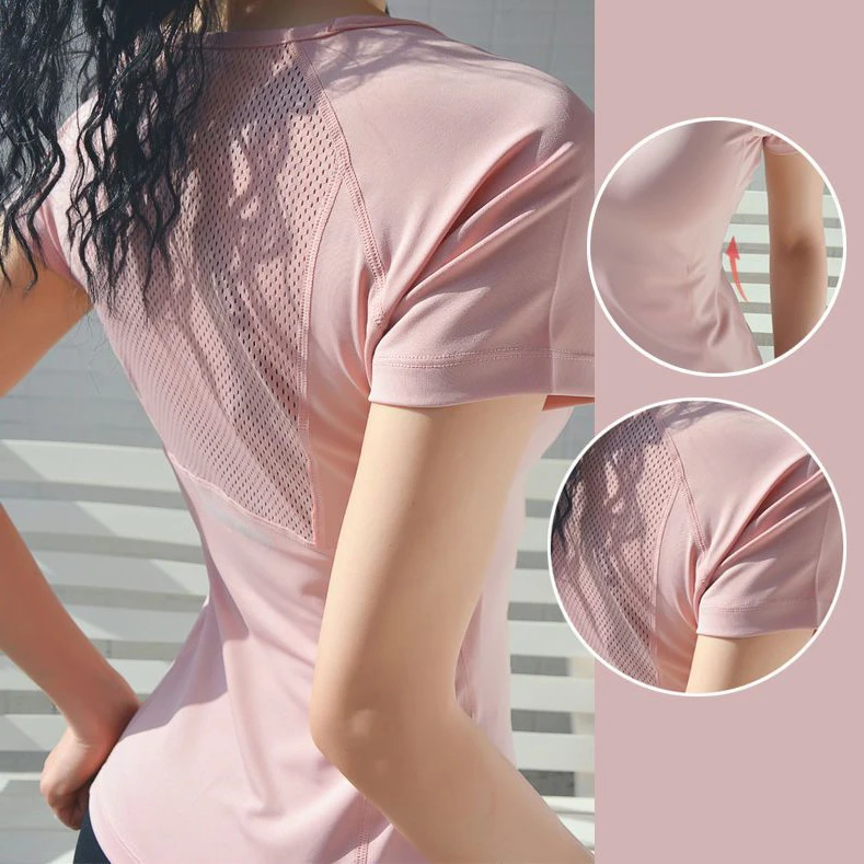 健身衣速干t恤女运动短袖美背修身透气跑步训练瑜伽服上衣速干衣
