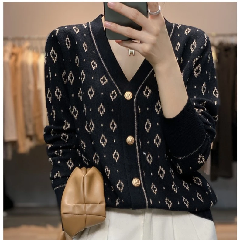 双股48支精纺，无需费心搭配气质长袖针织开衫-71