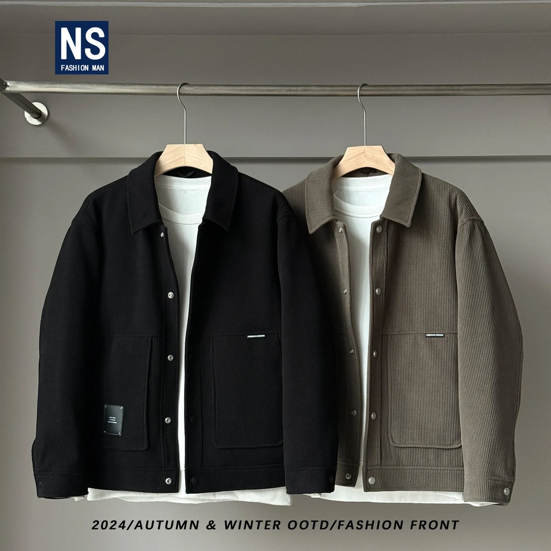 【90白鸭绒】冬季新款欧密绒质感简约休闲翻领夹克羽绒服725