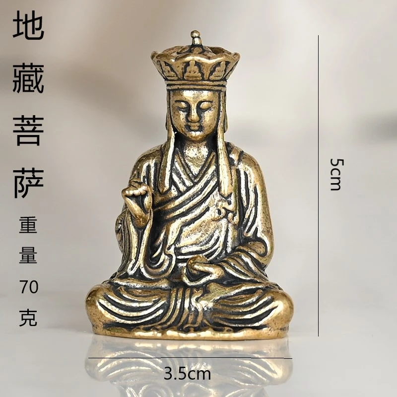 纯黄铜地藏王家用居家摆件唐僧唐三藏纯铜工艺摆件
