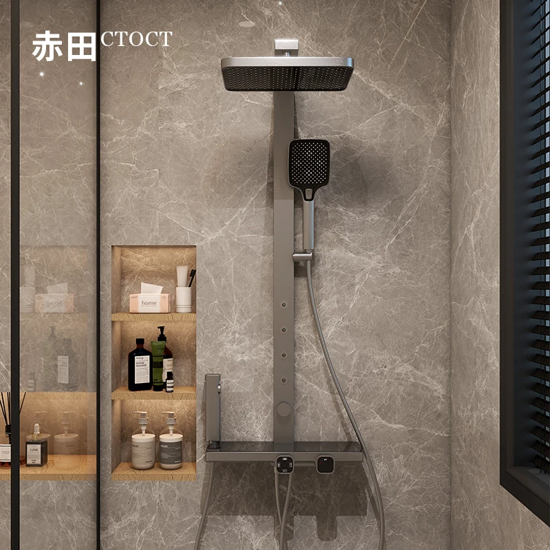 CTOCT/赤田CT363智能数显恒温冷热淋浴花洒套装按摩增压时尚花洒