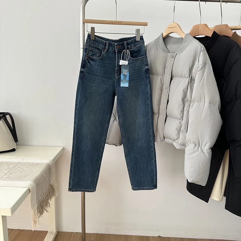 【断码断色】加绒+加厚+弹力 四面弹法棍裤牛仔裤