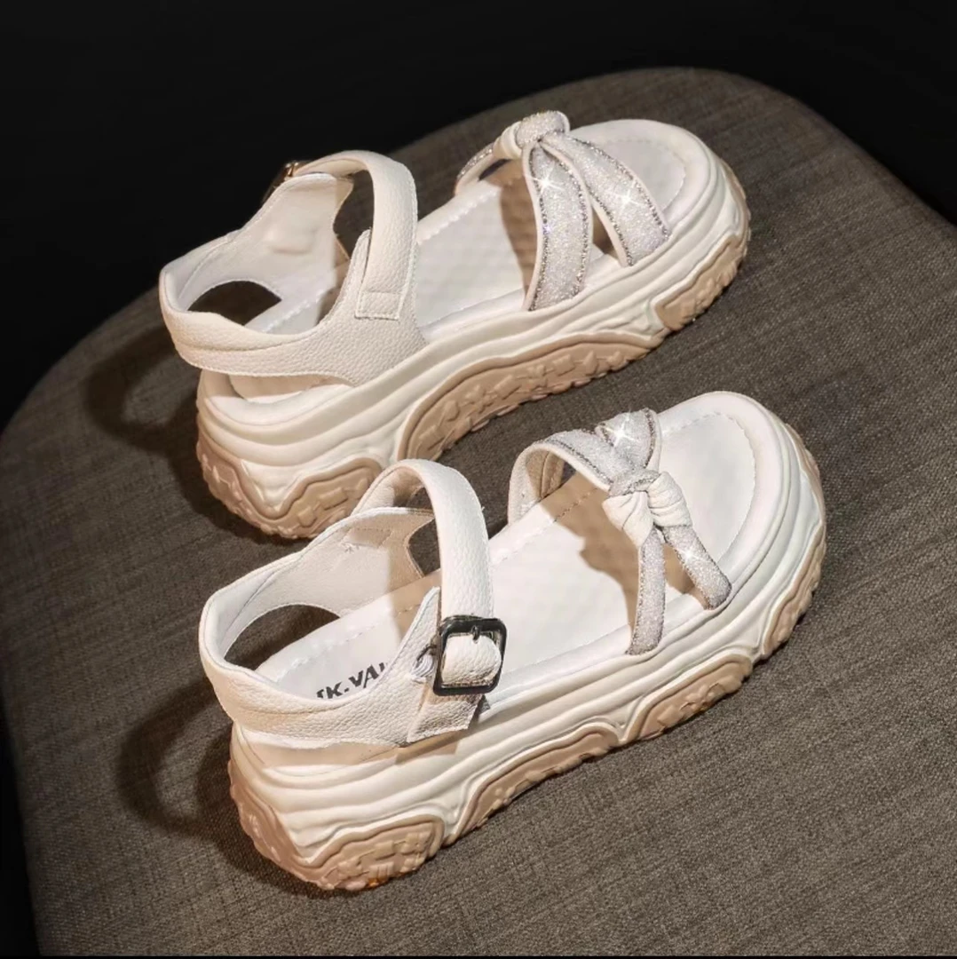 时尚休闲凉鞋百搭夏季厚底沙滩凉鞋女鞋网红女士软底外穿高跟