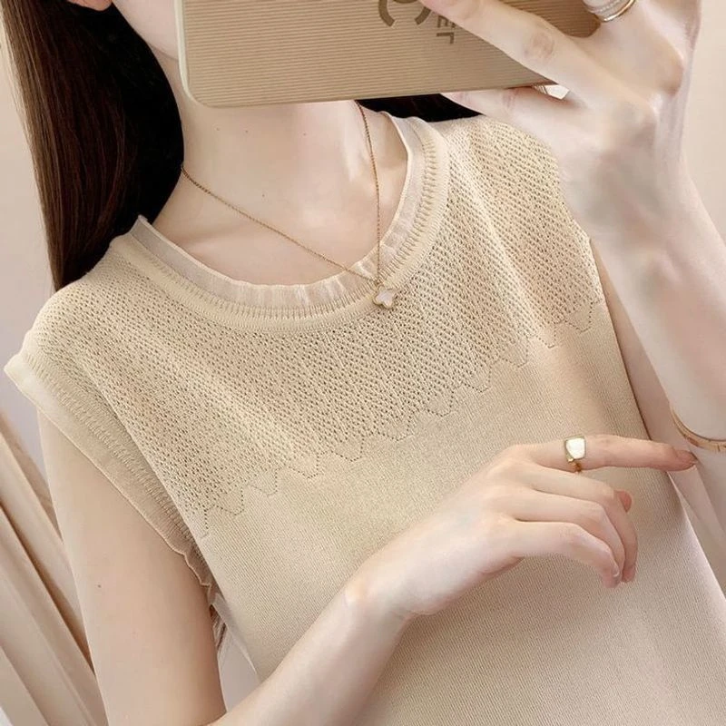 背心吊带女夏宽松西装内搭冰丝无袖打底白色T恤女外穿潮百搭上衣