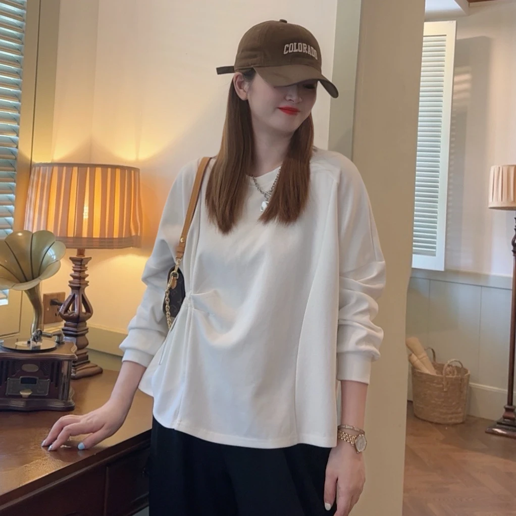 【奶酪卫衣】2024秋季小众设计师新款时尚宽松圆领抽绳百搭长袖卫衣