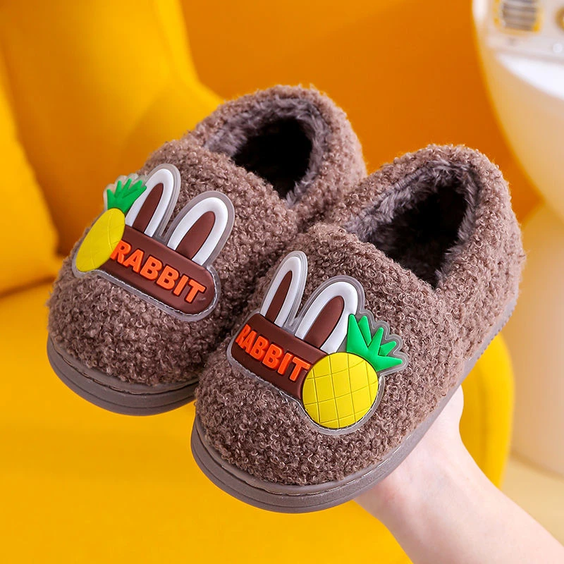 儿童棉鞋男女童冬季包根保暖鞋防滑软底中小童棉拖鞋室内宝宝童鞋