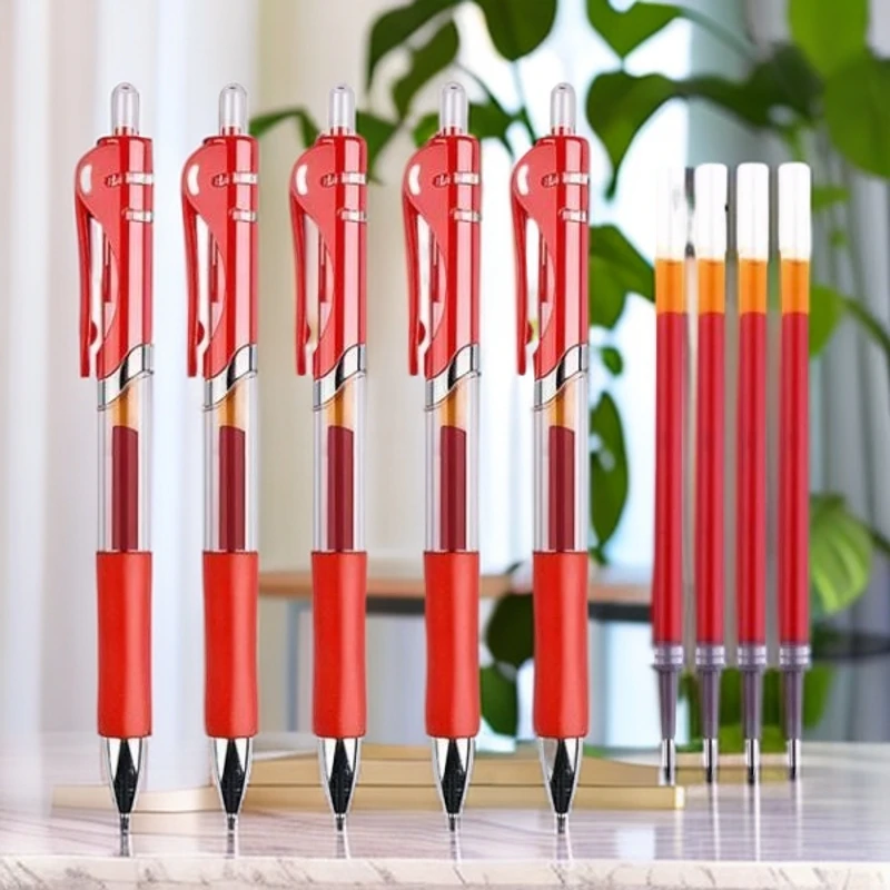 按动笔芯中性笔子弹头签字笔按压按动笔芯会议办公学习按动笔芯