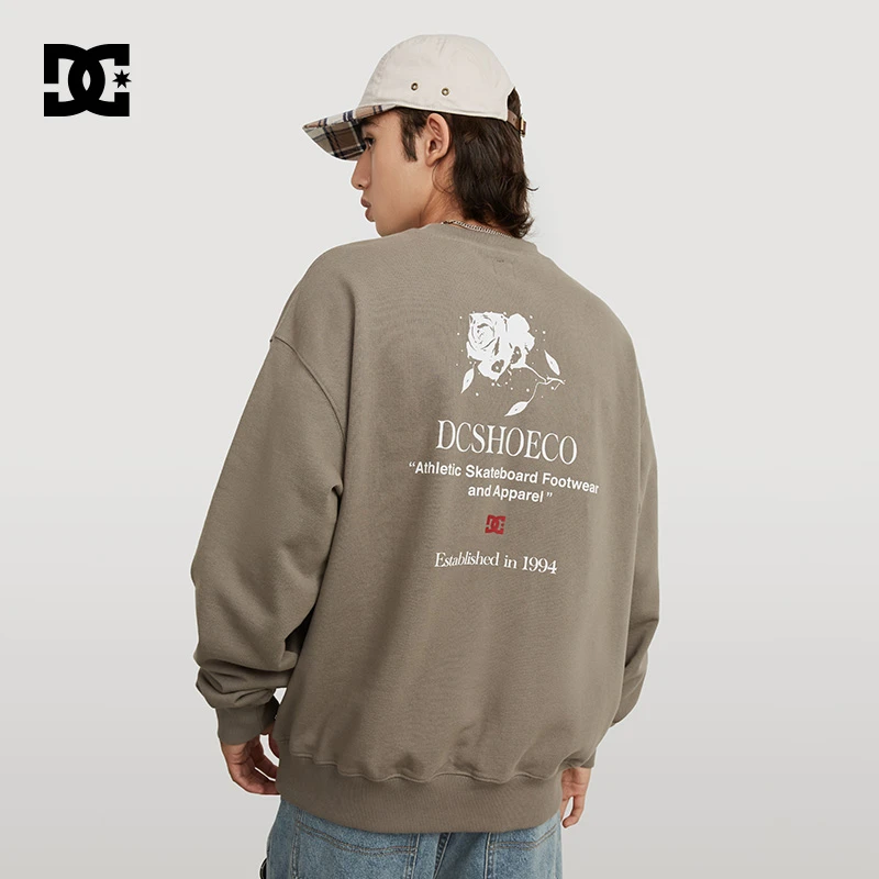 DCSHOES 23秋季新款男女同款个性潮流印花休闲美式复古无帽卫衣