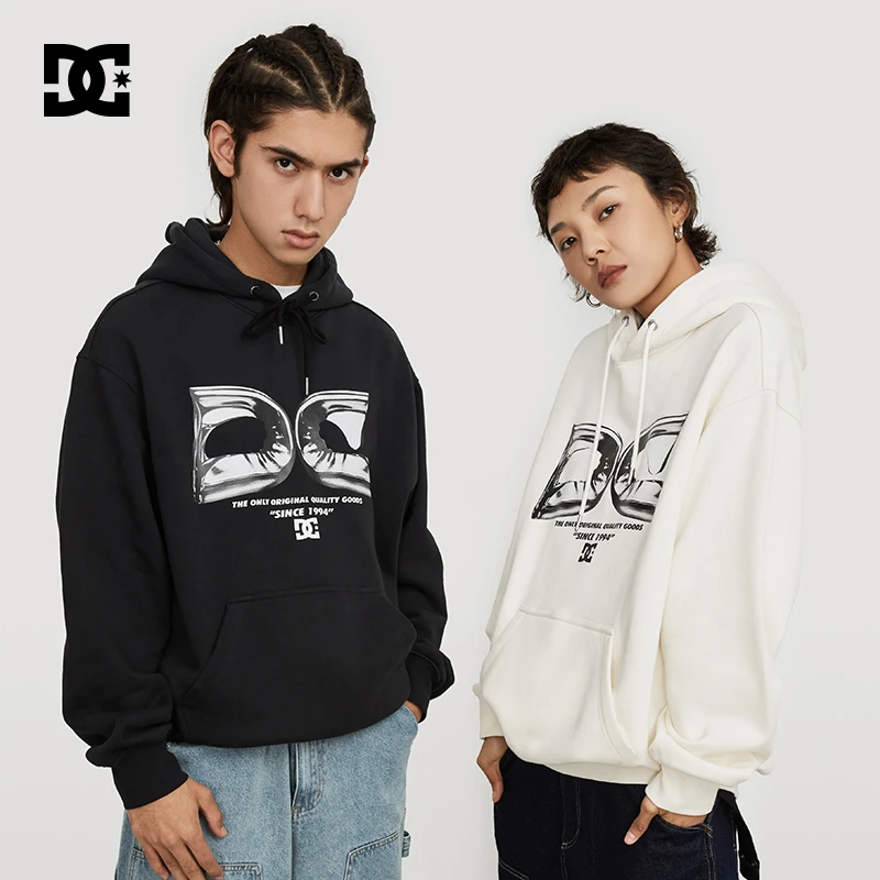 DCSHOES 23春季立体感LOGO休闲百搭复古潮流连帽宽松卫衣男女同款