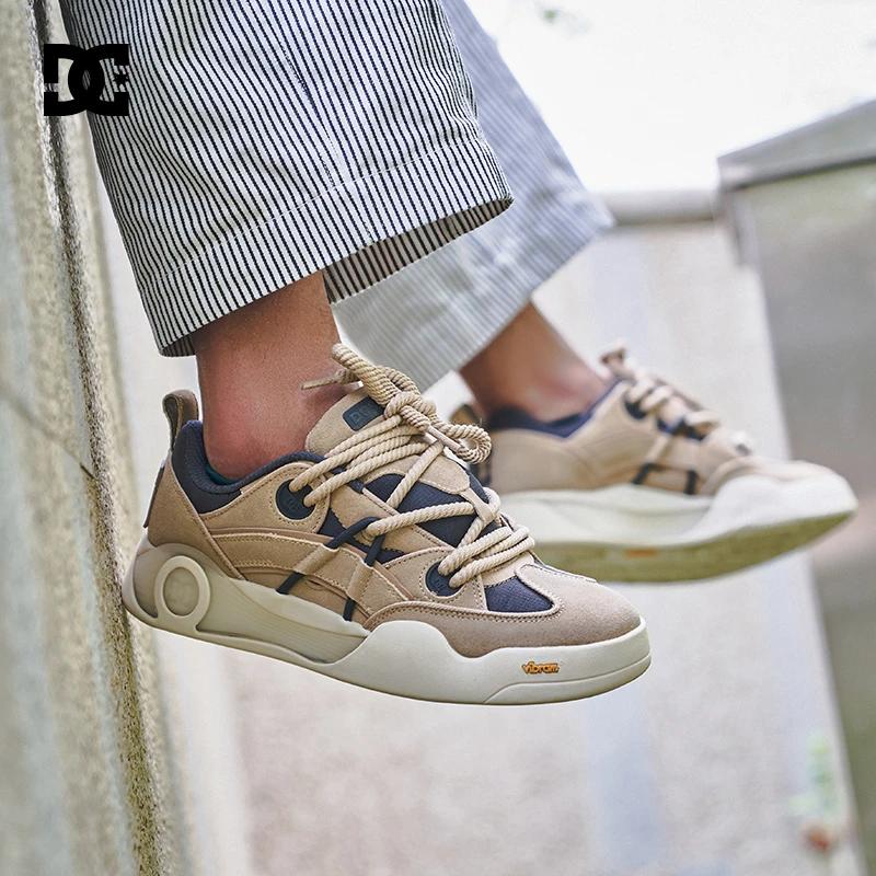 DCSHOES经典款Wave牛皮剖层绒面革鞋面低帮复合冰激凌鞋滑板鞋
